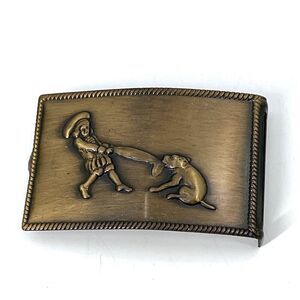 Rare Vintage 1970's Buster Brown & His Dog Tige Brass Plated Belt Buckle